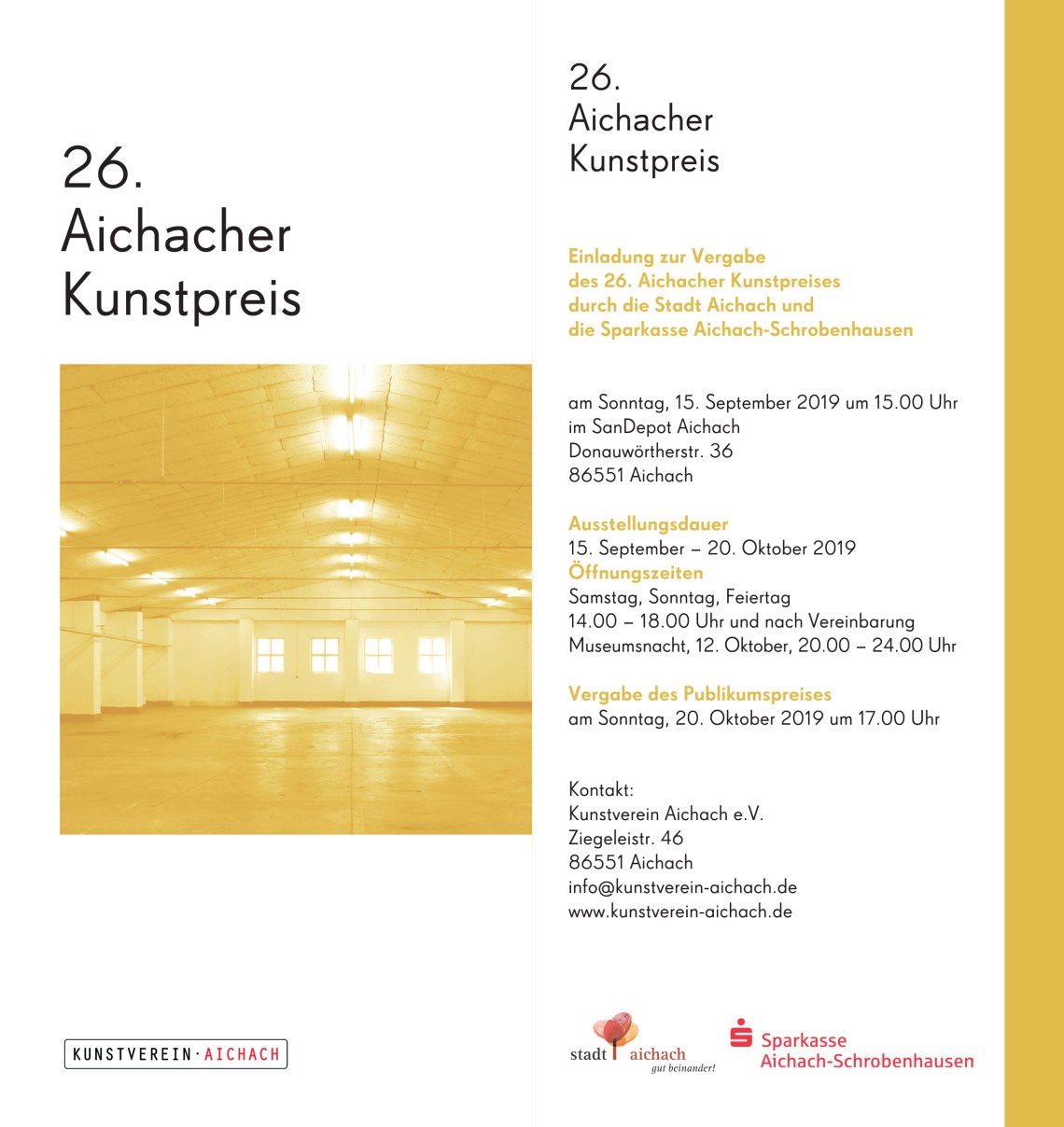 26. Aichacher Kunstrpeis 15.09.-20.10.2019
